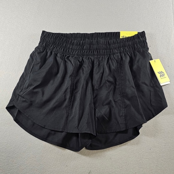 all in motion Pants - All in Motion Women's Black Mid-Rise Run Shorts Inner Brief Zip Pocket M